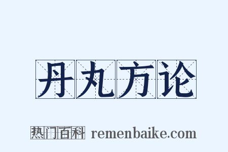 丹丸方论是什么意思的图片